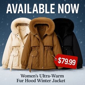 No Boundaries Women's Black Ski Jacket with Fur Trim